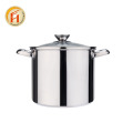 Stainless steel stock pot with glass lid