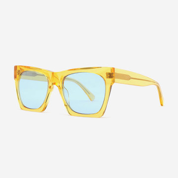 Rectangular Acetate Unisex Sunglasses