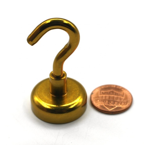 gold color metal neodymium magnet hooks