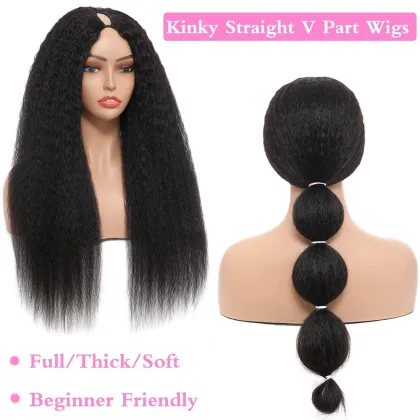 V Part Wig Kinky Straight