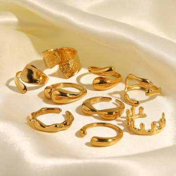 Custom Gold Plated Stainless Steel Couples Ring for Men and Women - Wholesale Fashion Jewelry