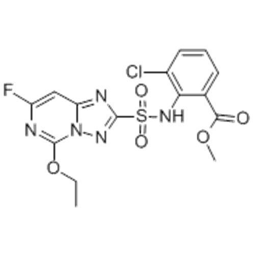 बेंजोइक एसिड, 3-क्लोरो -2 - [[(५-एथोक्सी-acid-फ्लोरो [१,२४४] ट्रायज़ोलो [१,५-सी] पाइरीमिडिन-२-यल) सल्फोनील] अमीनो] -, मिथाइल एस्टर कैस १४71१५०। -35-4