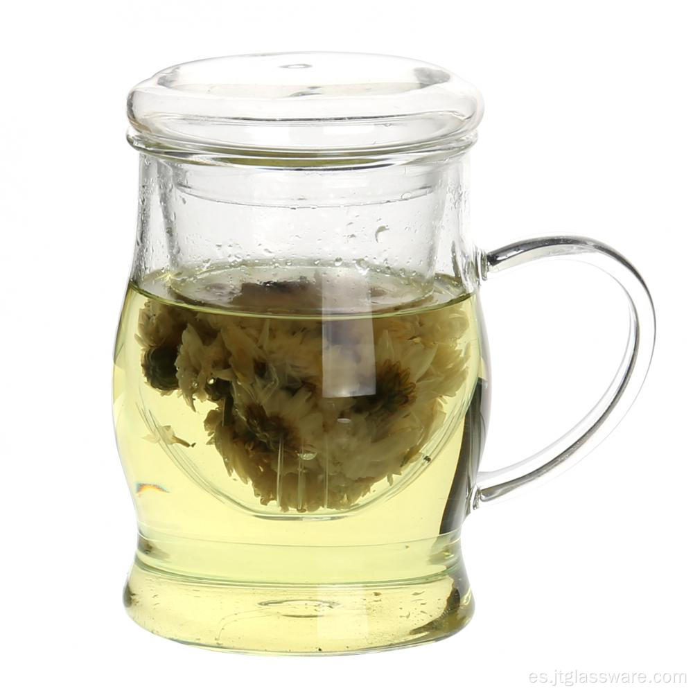 Infusor de taza de té de vidrio para beber con mango