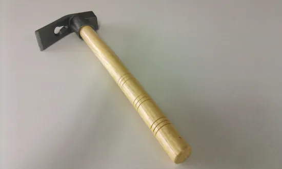 Polished adze with wood handle