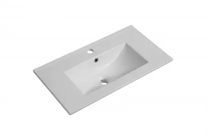 White Wall Hung Integrated Ceramic Basin