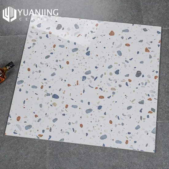Colorful Glossy Terrazzo Style 800x800mm Ceramic Tiles for Living Room Flooring