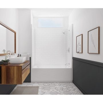 Stylish 32x60x80 White Bathtub and Shower Combo Kit