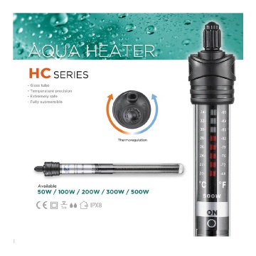 PERIHA 50W-500W CALECTOR DE ACUARIO DE VIDRIO PARA TANQUES DE 10-120 GALON