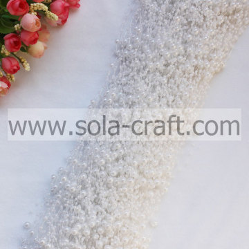 White Color Pearl Beaded Garland Chains with 3+8MM size for Wedding Centerpiece Décor