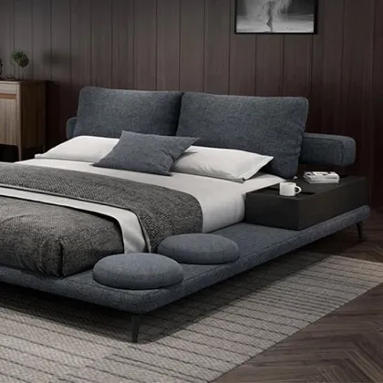 Modern King Size Bed Designs with Mattress and Tatami Style Furniture Set