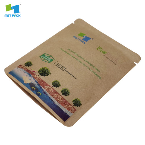 100%biodegradable corn starch 3 side seal carrier zipper bag