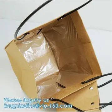 flower carrier bag, cheap brown paper flower bag, handle bag, Ribbon Handle Paper Bag, Handle gift flower wedding reinforced gif