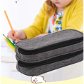 Bolsa de lápiz portátil de tela de dragón de doble cremallera para niños