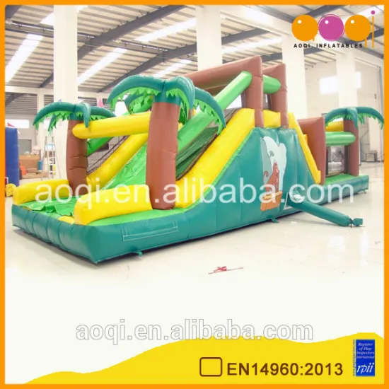AOQI high quality girls backyard obstacle slide outside inflatable obstacle course playground on sale