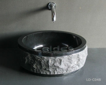 Bathroom trough sink black granite wash basin