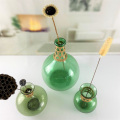 Wholesale Recycled Green Bubbled Flower Glass Vases