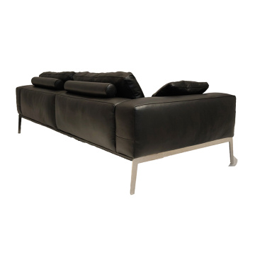 Modern Flexform Lifesteel Leather Sofa