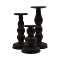 Black Wooden Table Votive Candle Holders