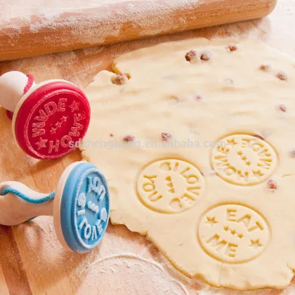 unique funny silicone and wood cookie stamp baking stamp baking tools