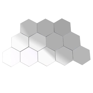 3D Hexagon Acrylic Wall Mirror Stickers - Modern Self-Adhesive Home Decor