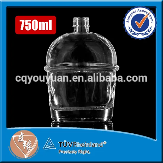 spirits packaging screw cap sealing embossing shaped new style clear glass bottles 750ml