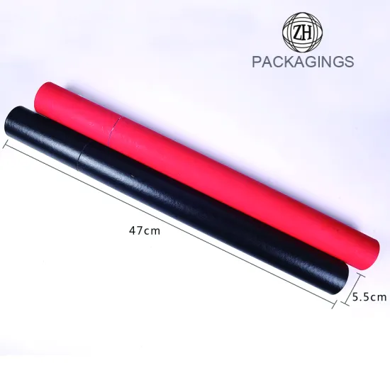 Custom small black cylinder paper tube box