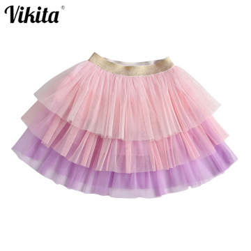 VIKITA Girls Tutu Cake Skirt Kids Dance Mini Skirt Girls Princess Ball Gown Kids Multilayer Tulle Skirts Children Clothing