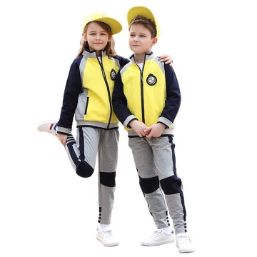 Spring/autumn cotton color stitching sports school uniform
