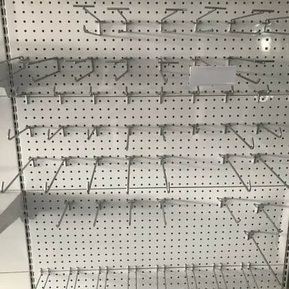 Supermarket Metal Shelf Pegboard Retail Display Gondola Hooks