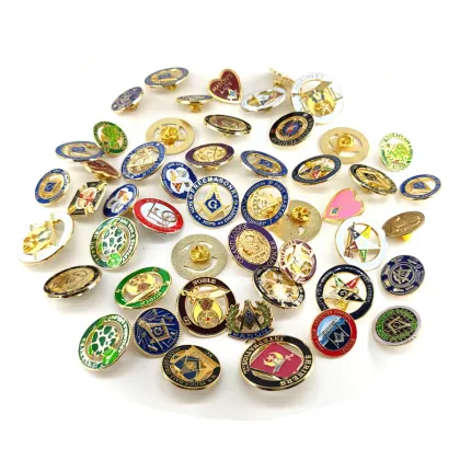 Custom Masonic Grand Cross Lapel Pin: Four-Leaf Clover Enamel Design