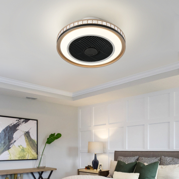 Luz de techo moderna de 40 cm con ventilador y control remoto para dormitorio
