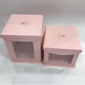 8inch square cake box packaging with clear window