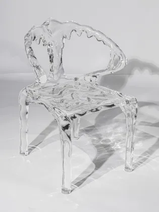 River Crystal Chair Waterdrop Arm Chair Transparent
