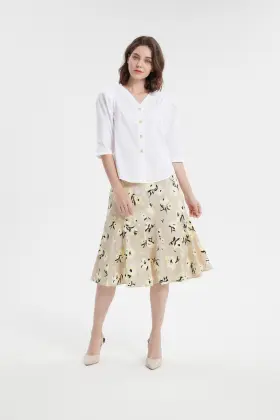 Ladies Cotton Skirt Suit Formal blouse