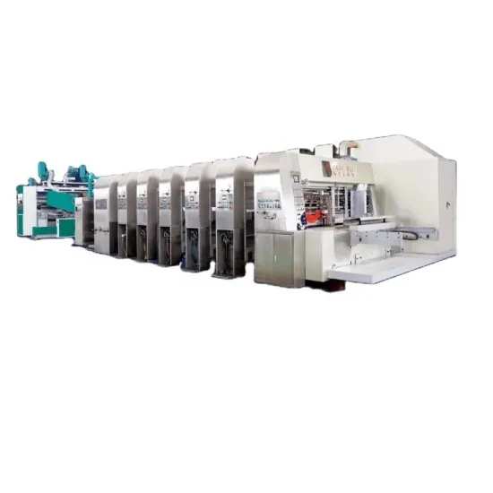 Auto carton printing slotting folding gluing machine