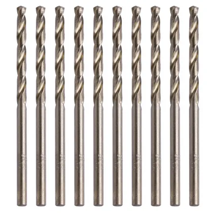 10Pcs/Set 3.2mm M35 Triangle Shank HSS-Co Cobalt Twist Drill Spiral Drill Bit