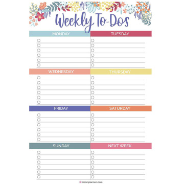 Customizable Tear-Off Weekly To-Do List Memo Pad with Magnets for Fridge