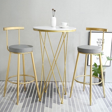 Modern Metal Velvet Bar Stool for Kitchen Counter