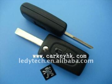 Peugeot remote key,407 2 buttons car key with groove,car key