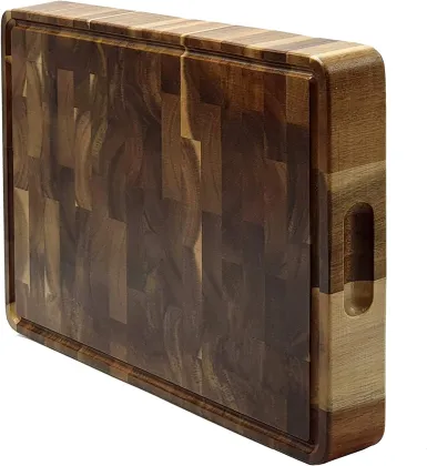 Acacia Wood Kitchen Rectangle End Grain Butcher Block Chopping Board