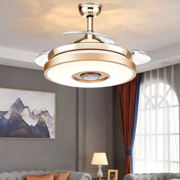 Remote Control Bluetooth Ceiling Fan Chandelier Light with 3 Dimmable Lights and 7 Color Options