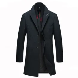 Best Value Men's Wool Coat with Sheep Fur Buttons