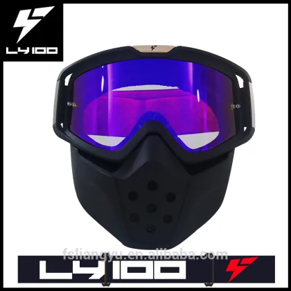 Motorcycle goggle with detachable face mask