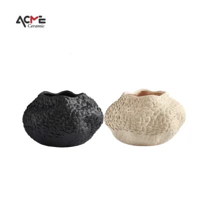 Ceramic Handmade Irregular Floral Vases: Unique Home Decor Ornaments