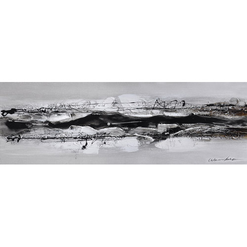 Silver Impressionistic Wall Art Metallic Abstract Oil Painting