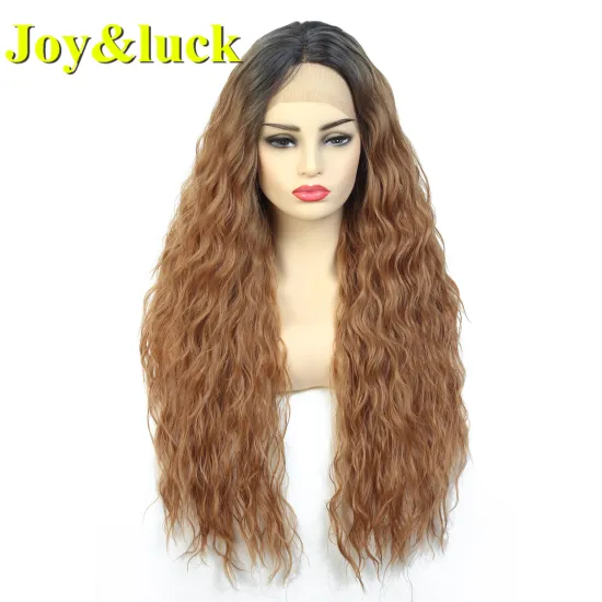 Lacefront Wholesale Wigs For Women Long Natural Water Wave Black Ombre Blonde Middle Part Daily Life Wigs Curly Synthetic Hair