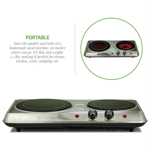 Cooktop a doppia piastra in vetro in ceramica a infrarossi