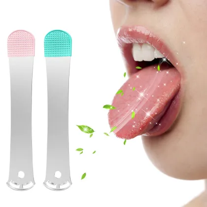 Tongue Coating Brush Silicone Tongue Scraper for Dental Care Cleaning