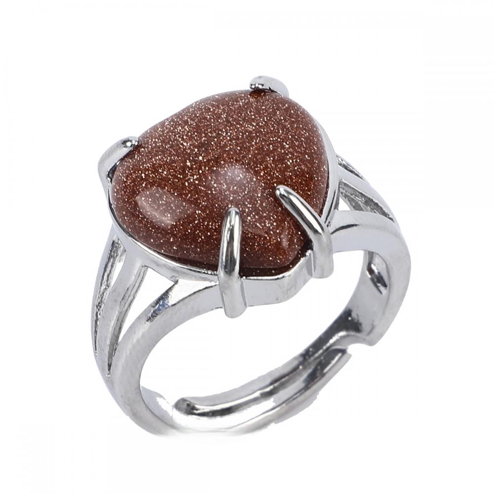 Coeur forme d&#39;amour anneaux de pierre gemme Ring de coeur pour les femmes fille naturalités en cristal de mariage anneaux de mariage ajusté bijoux
