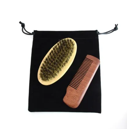 High Quality Sandlewood Wood Beard Combs and Brushes Grooming Set
